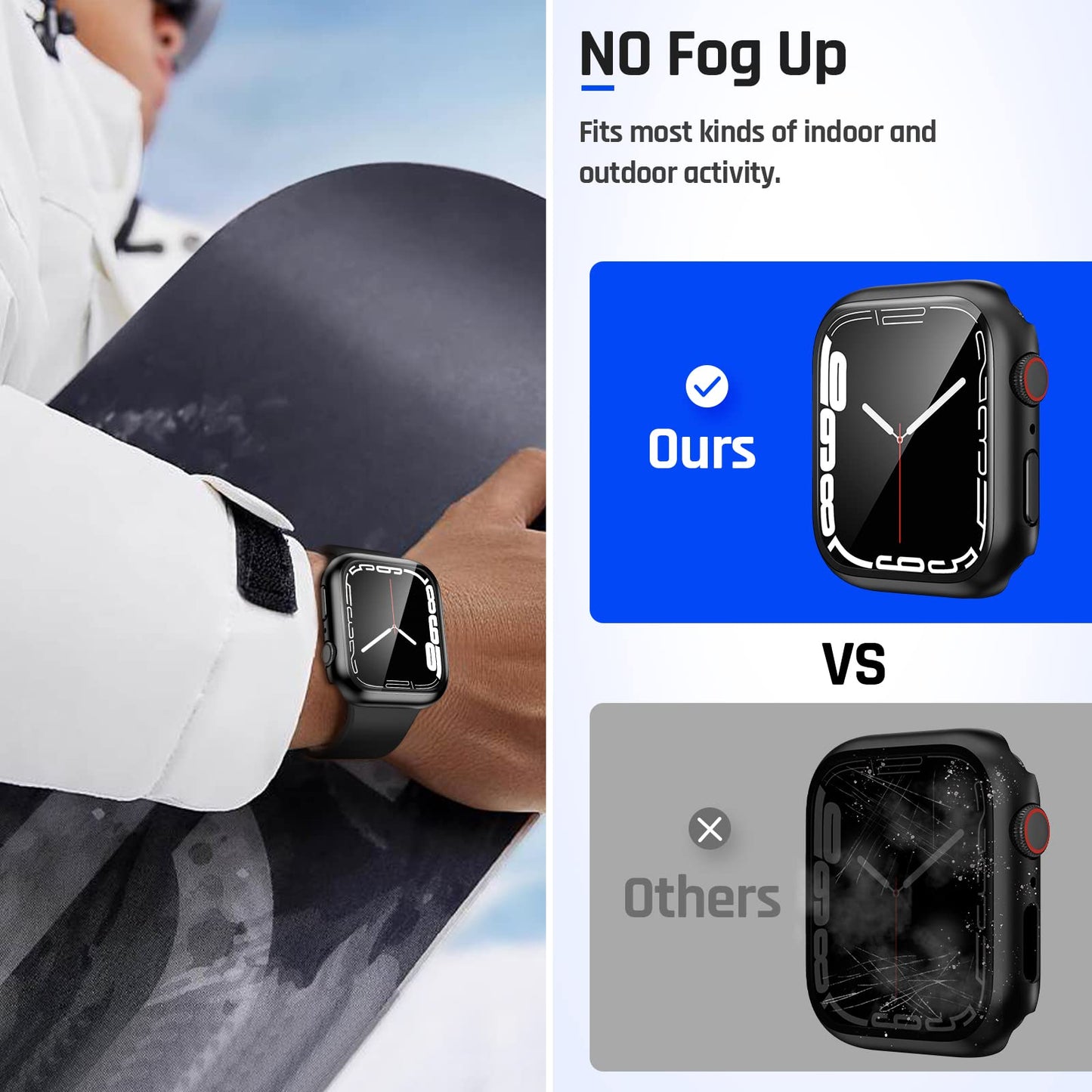 Goton Waterproof Case Compatible For Apple Watch Screen Protector Series 6/5/4, Se 3/2/1 44Mm, Hard Bumper With Tempered Glass F