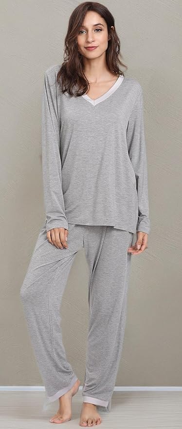 GYS Viscose from Bamboo Women's Pajama Sets Super Soft Long Sleeve Sleepwear Comfy Winter Pjs Sets S-4X
