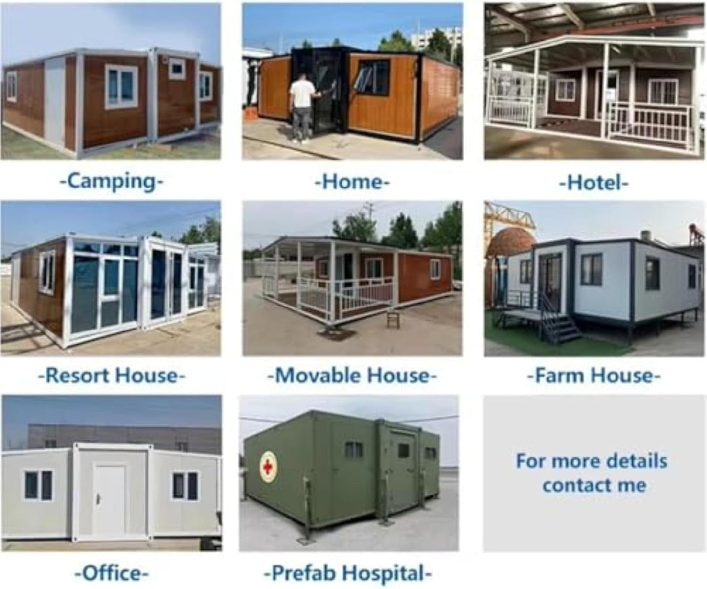 19X20Ft Prefab Tiny Home for Sale Modern Design Foldable Tiny House Prefab 2 Bedroom Modular Container House with Full Equiped Bathroom & Kitchen Boxable Expandable Folding House to Live in for Adult