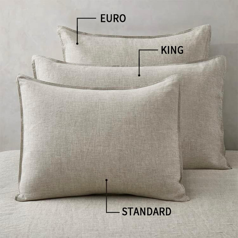100% Linen Pillowcases Set of 2, Standard Size 20" X 26" Pillow Case, Linen Pillow Sham