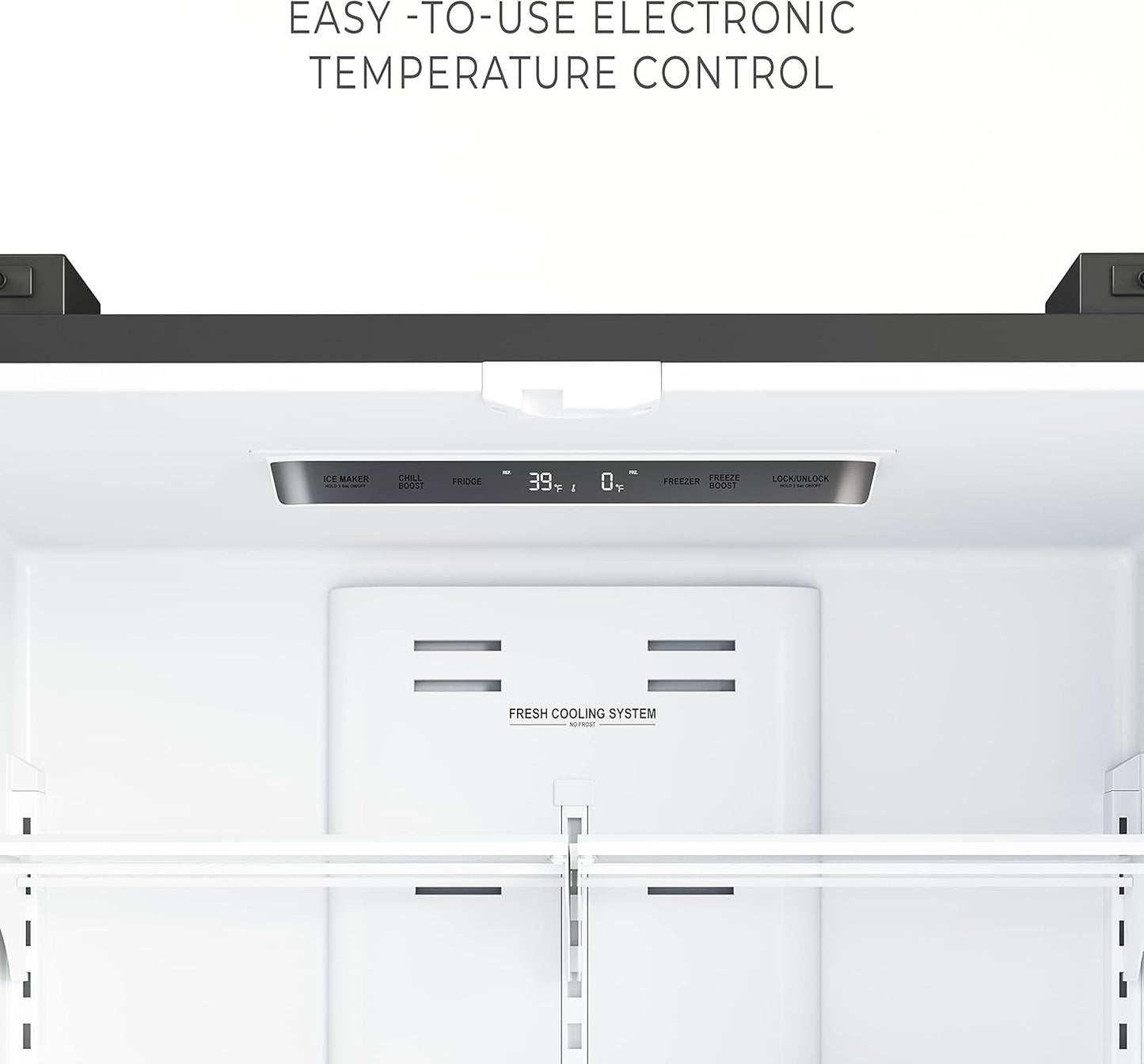 Counter Depth French Door Refrigerator with Ice Maker, 4 Door Stainless-Steel Fridge - 22.5 Cu.Ft