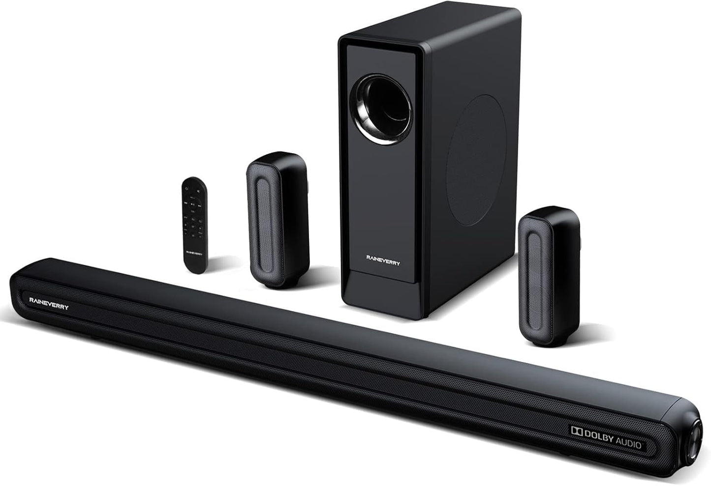 5.1 CH Surround Sound Bar with Dolby Audio, Sound Bars for TV, Wireless Subwoofer & Rear Speaker, Dolby Digital Plus, Bluetooth 5.3, Surround Sound System for Home Theater, 4K & HD Tvs| HDMI & Optical