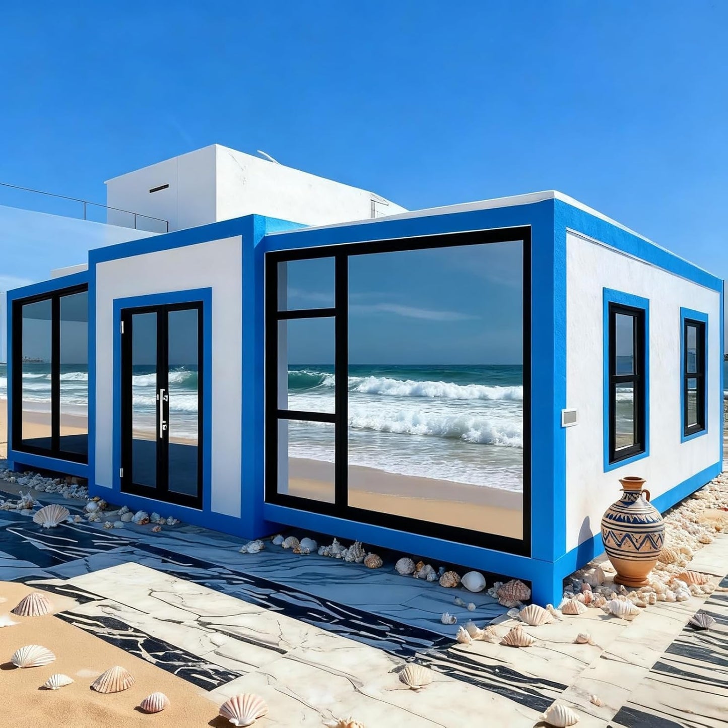Prefab Tiny Home for Sale 20Ft Portable Tiny Home Kit with 2 Bedrooms 1 Fully Equipped Bathroom and Kitchen Expandable Container House for Minimalist Living and Compact Spaces