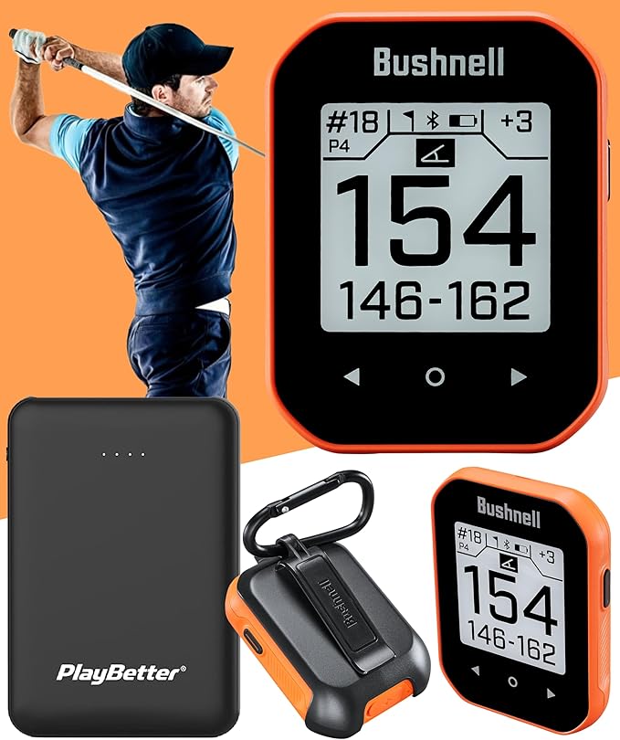 Bushnell Phantom 3 (Orange) Slope Golf GPS Handheld Bundle - Touchscreen, Auto Course & Hole Recognition, Auto-Prompt Scor...