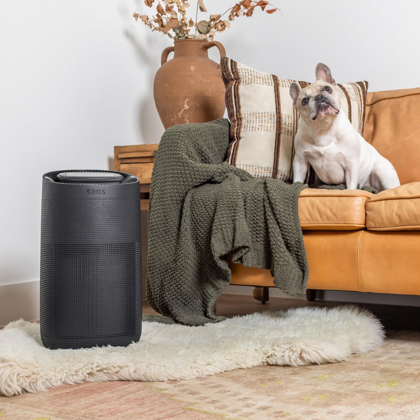 Sans HEPA 13 Air Purifier for Home Extra Large Rooms (1560 sq ft) | UV-C Sterilization & Carbon Odor Defense | Quiet 35dB Auto-Mode, Protect from Smoke, Pollutants, Dust & Allergens (Midnight)