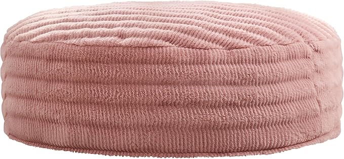 Hobestluk Bean Bag Chairs Beanbag Chair with Filler Adult Bean Bags with Fluffy Ripple Cover, Giant Bean Bag Chairs for Adults (Pink, 6FT - 70" x 70" x 15")