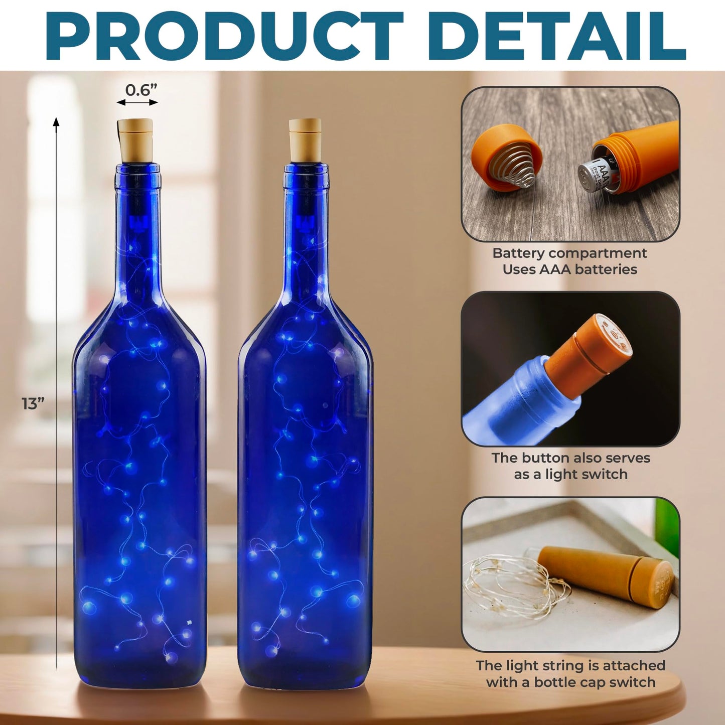 Joy Crafters I Met You I Liked You I Love You - Couple Personalized Blue Bottle Lamp, Custom Wine Bottle Lights, Anniversary Wedding Gifts for Couples 2025, Birthday Gifts for Women Wife Girlfriend