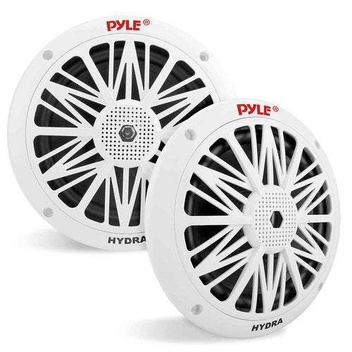 Pyle 8 Inch Dual Marine Speakers 10 Inch - 1 Pair (White) & 6.5 Inch Dual Marine Speakers (White)