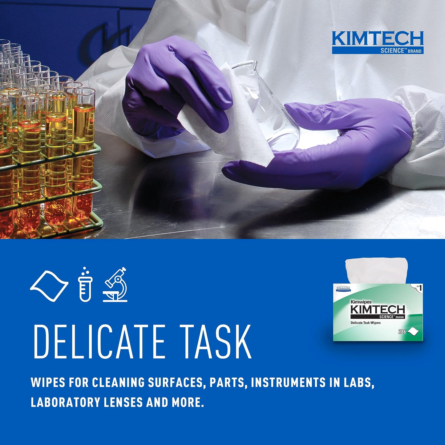 Kimtech Science Kimwipes Delicate Task Wipes (34155), Pop-Up Box, White (60 Boxes of 286 Sheets, 17,160 Sheet Total)