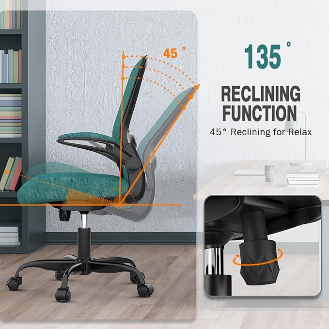 Mimoglad Office Chair, Ergonomic Desk Chair with Adjustable Lumbar Support, High Back Mesh Computer Chair with Flip-up Armrests-BIFMA Passed Task Chairs, Executive Chair for Home Office