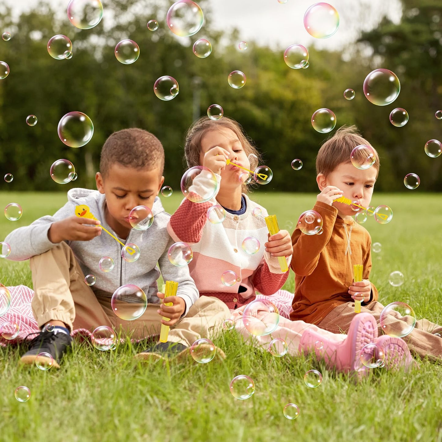 Duck Party Favors Bubble Wands for Kids Rubber Duck Toy Series Birthday Presents Giveaways Little Ducky Bubbles Blowing Toys