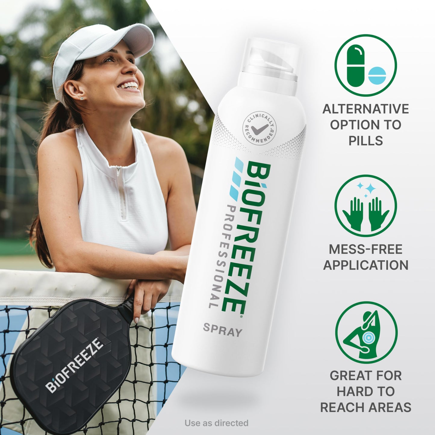 Biofreeze Professional Menthol Pain Relieving Spray 4 FL OZ Colorless Aerosol Spray For Relief Associated With Sore Muscles, Arthritis, Simple Backaches, And Joint Pain (Packaging May Vary)