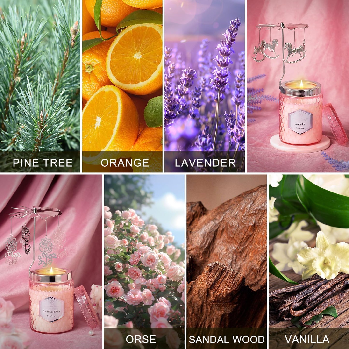 Gifts for Women, 5.5 oz * 2 Scented Candles, Birthday Gifts for Mom Daughter Sister Wife, Unique Gift for Women Rotatable Scented Candles Gift for Mother's Day，Anniversary