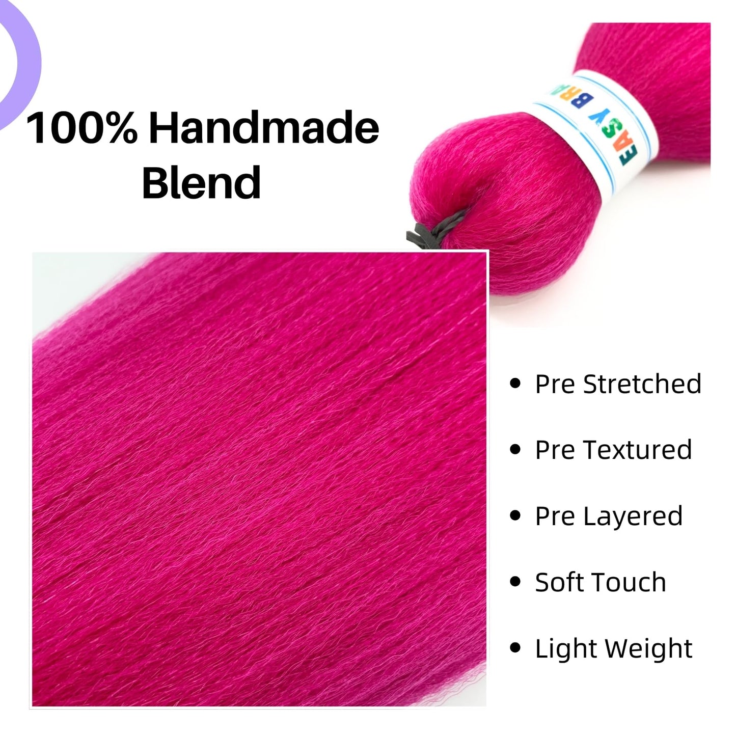 Kids Braiding Hair Pre Stretched Hot Pink 16 Inch Short Synthetic Box Braids Hair for Braiding