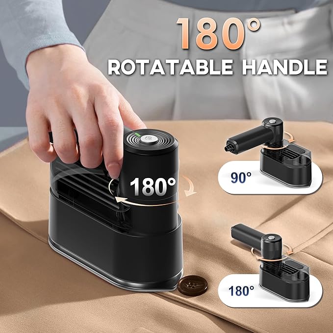 Travel Steamer - Portable Steamer for Clothes, 8FT Power Cord, Handheld Small Size Steam Iron Collapsible Design, Travel College Dorm Home Essentials (Grey)