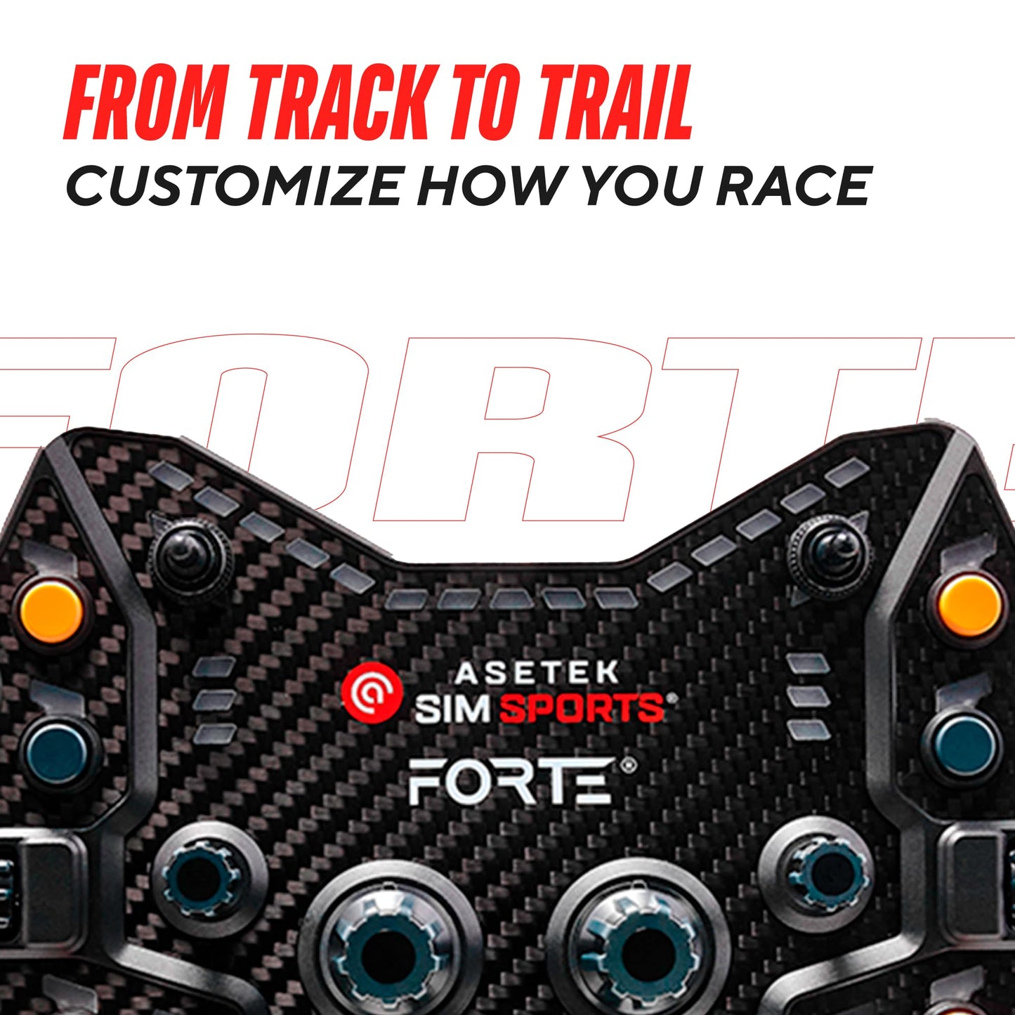 ASETEK Forte GT Button Box | Sim Racing Control Panel for Gaming Steering Wheel | Steering Wheel PC Accessory for Ultimate Racing Experience | High Precision & Customizable Controls