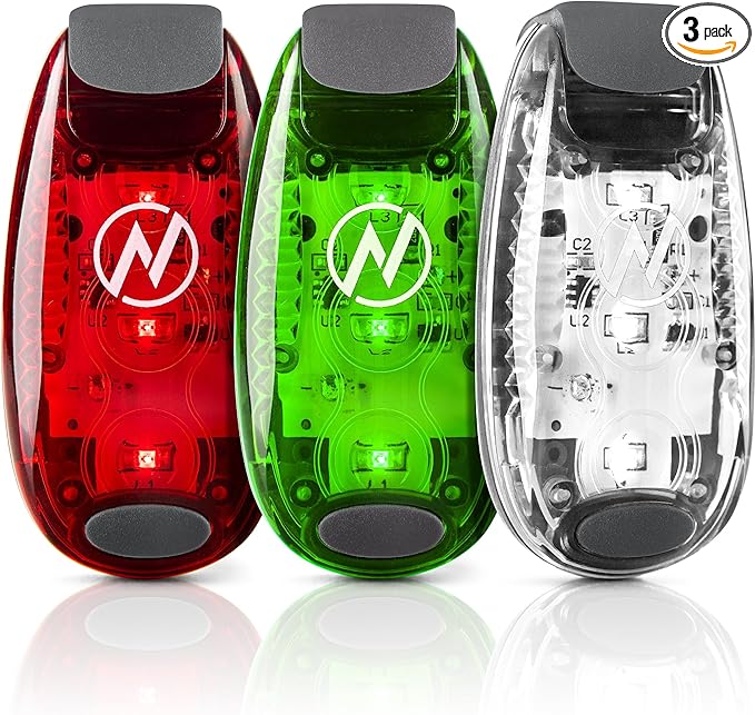 KayaLuma LED Kayak Lights (3 Pack) | Clip On IPX5 Waterproof Marine Navigation Lights for Night Kayaking, Canoeing, Boatin...