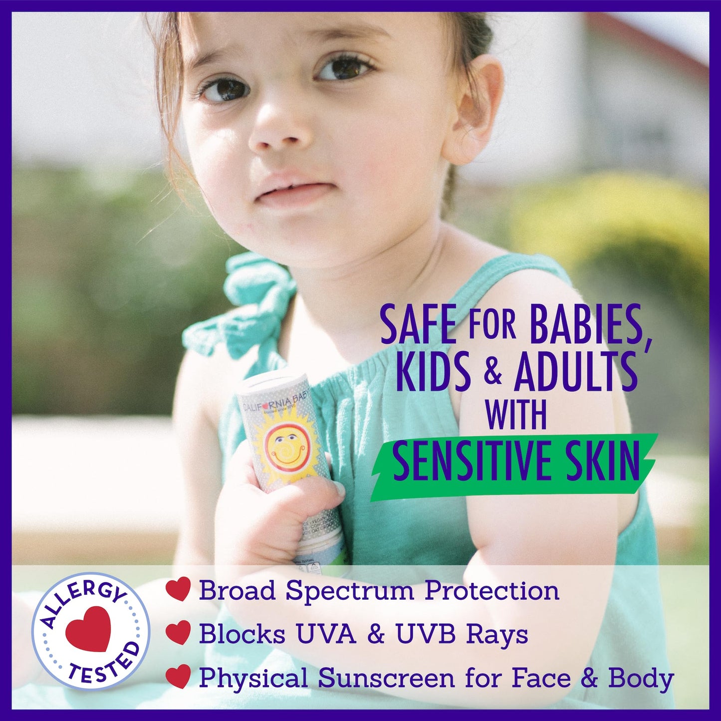 California Baby Super Sensitive SPF 30+ Sunscreen Stick | Broad Spectrum | Unscented Hypoallergenic Mineral Sunscreen | Titanium