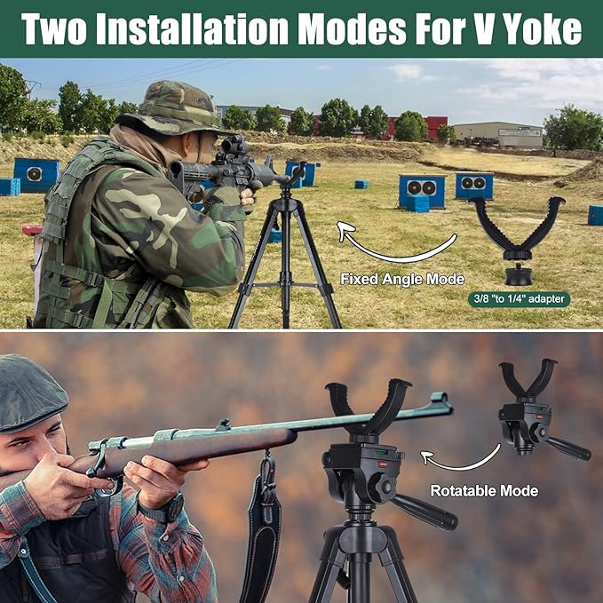 DAPENG Spotting Scope Tripod,Shooting Hunting Rest V Yoke Stand with Travel Bag and Phone Holder,Compatible with Monocular/Astronomical Telescope/DSLR Camera/Cell Phone/Projector (61 inch)