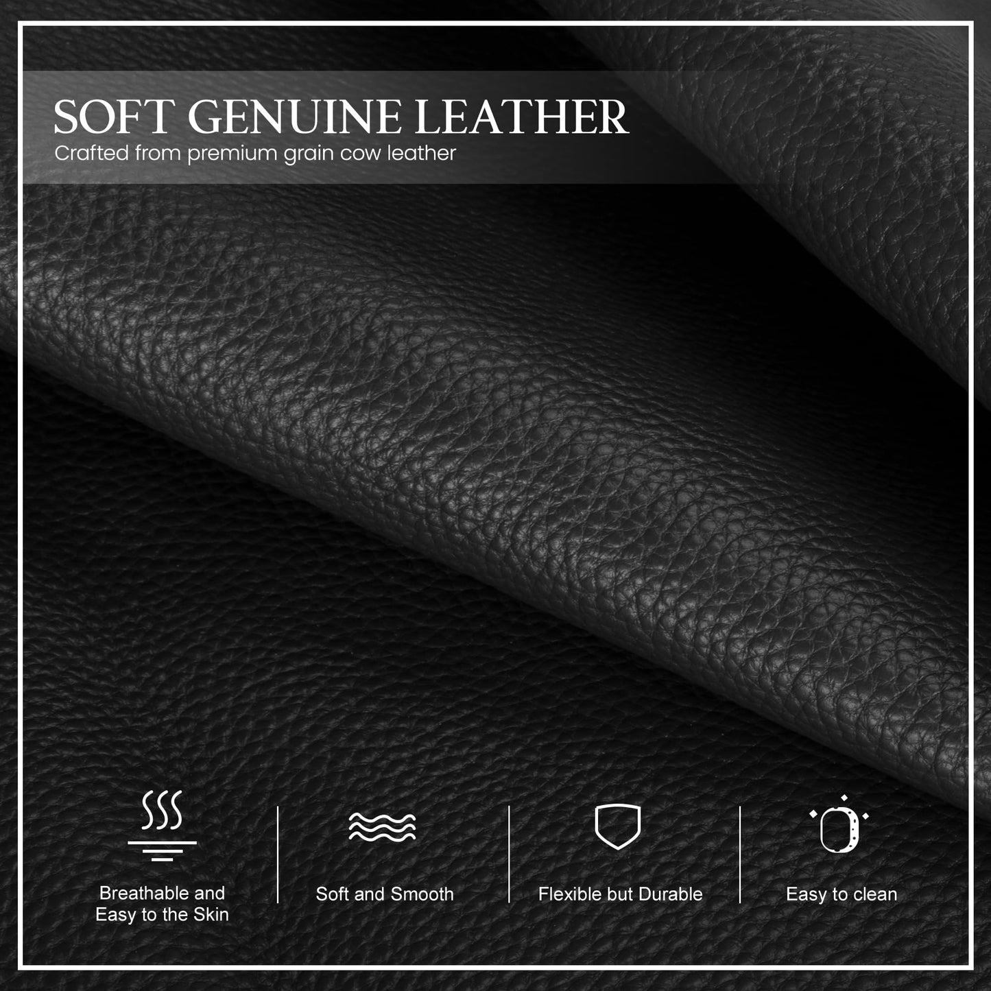 befen Black Genuine Leather Small Crossbody Bags for Women, Womens Cross Body Purse Shoulder Bag Handbags with RFID Blocking Card Slots for Daily & Travel