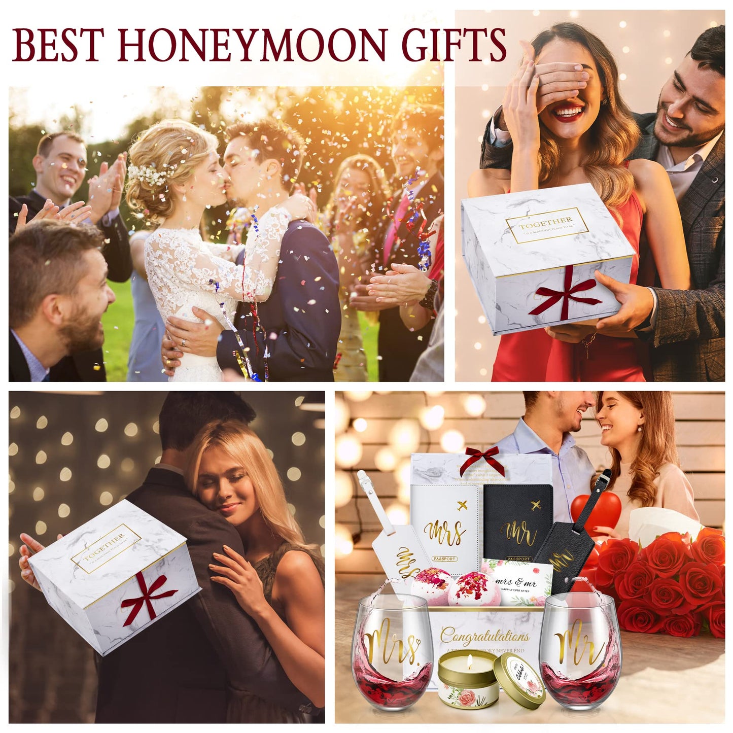 Yorktend Wedding and Engagement Gift for Couples - Valentine's Day, Bride and Groom, Newlywed Mr and Mrs, Honeymoon Essentials, Anniversary, Just Married, Travel
