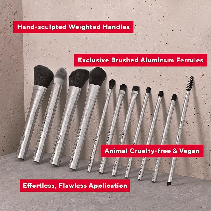 Mirabella Detail Professional Makeup Brush – Precision Eyeshadow Brush for Blending & Smudging – Small Vegan Brush w/Tapered Bristles & Weighted Handle for Eyeshadow Detailing