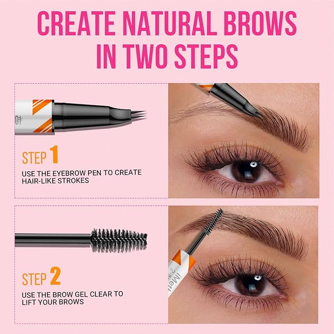 iMethod Curved Eyebrow Pen and Eyebrow Gel - Eyebrow Pencils for Women with Natural Hair Like Strokes, Brow Gel Clear for Soft Full Brows, Waterproof, All-Day Defined, Blonde