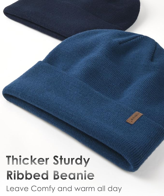 FURTALK Beanie for Men Women Cuffed Thick Knitted Unisex Winter Hat Beanies Skull Cap