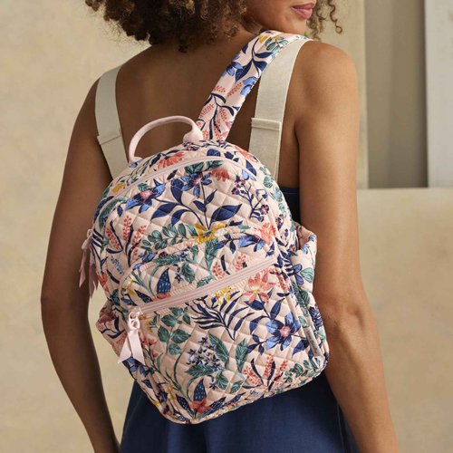 Vera Bradley Cotton Small Backpack, Paradise Coral