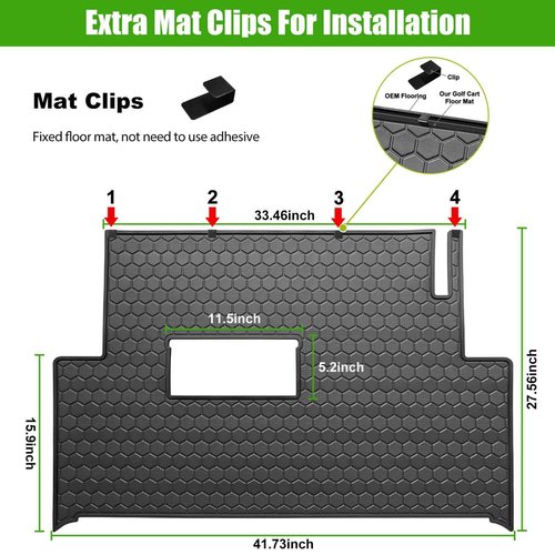Club Car Precedent Golf Cart Full Coverage Floor Liner Mat, Fits Club Car Precedent (2004-2023), Onward & Tempo (2017-2023), Villager & V4L (2019-2023), Durable Anti-Slip Rubber