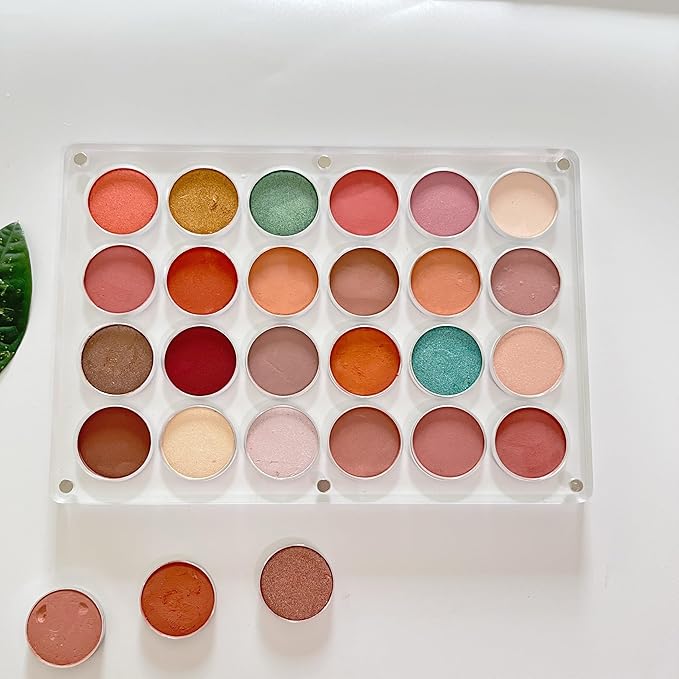 New Acrylic Transparent Elegant Empty Magnetic Eyeshadow Makeup Palette -26mm x24 holes