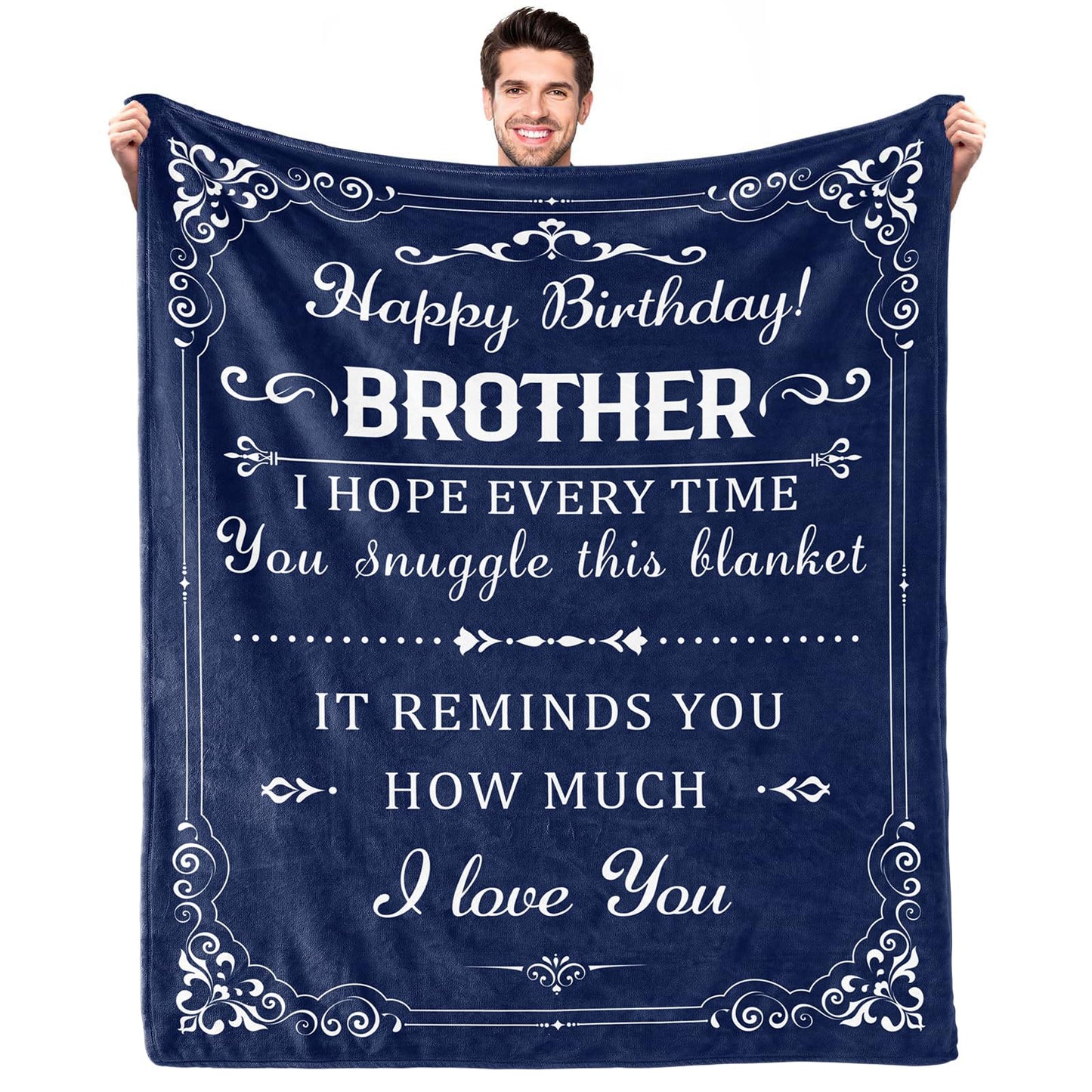 Novifaly Happy Birthday Gifts for Brother from Brother and Sister Birthday Gifts Ideas for Brother Birthday Decorations for Brother Happy Birthday Gifts to Brother Throw Blanket 50x60 Inches