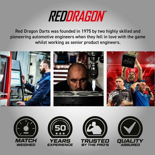 RED DRAGON Jonny Clayton Original 2.0 26 Gram Premium Tungsten Steeltip Darts Set with Flights and Stems