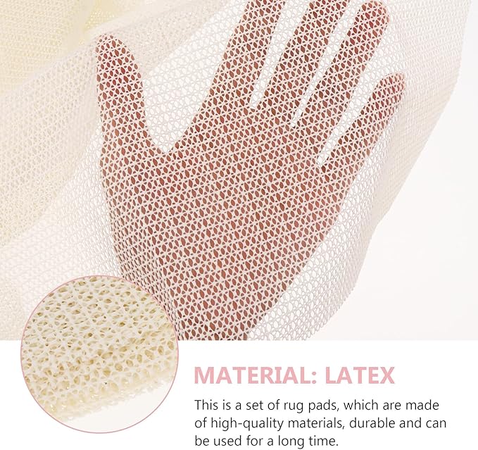 Latex Anti-Skid Rug Pads Non-Slip Multi-Function Gripper for Hardwood and Vinyl Floors Cushions Sofas Mattresses Beige Carpet Mat Pads