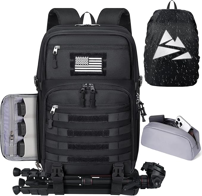 SDYSM Camera Backpack Bag Professional for DSLR/SLR Mirrorless Camera Waterproof 15.6 inch Tactical Camera Bags for Photog...
