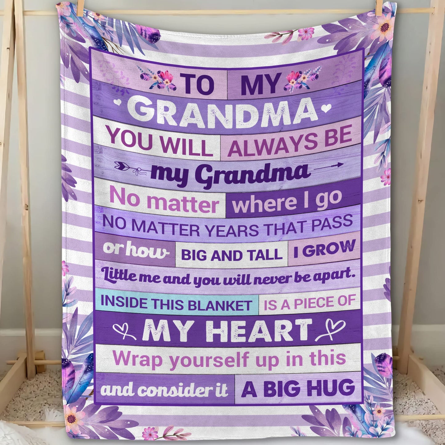 Fastpeace Gifts for Grandma – Mothers Day, Birthday Gift from Granddaughter, Grandson, or Grandkids, Soft and Cozy Blanket for Grandma, Warm and Comfortable Blanket Throw 50x60 inches