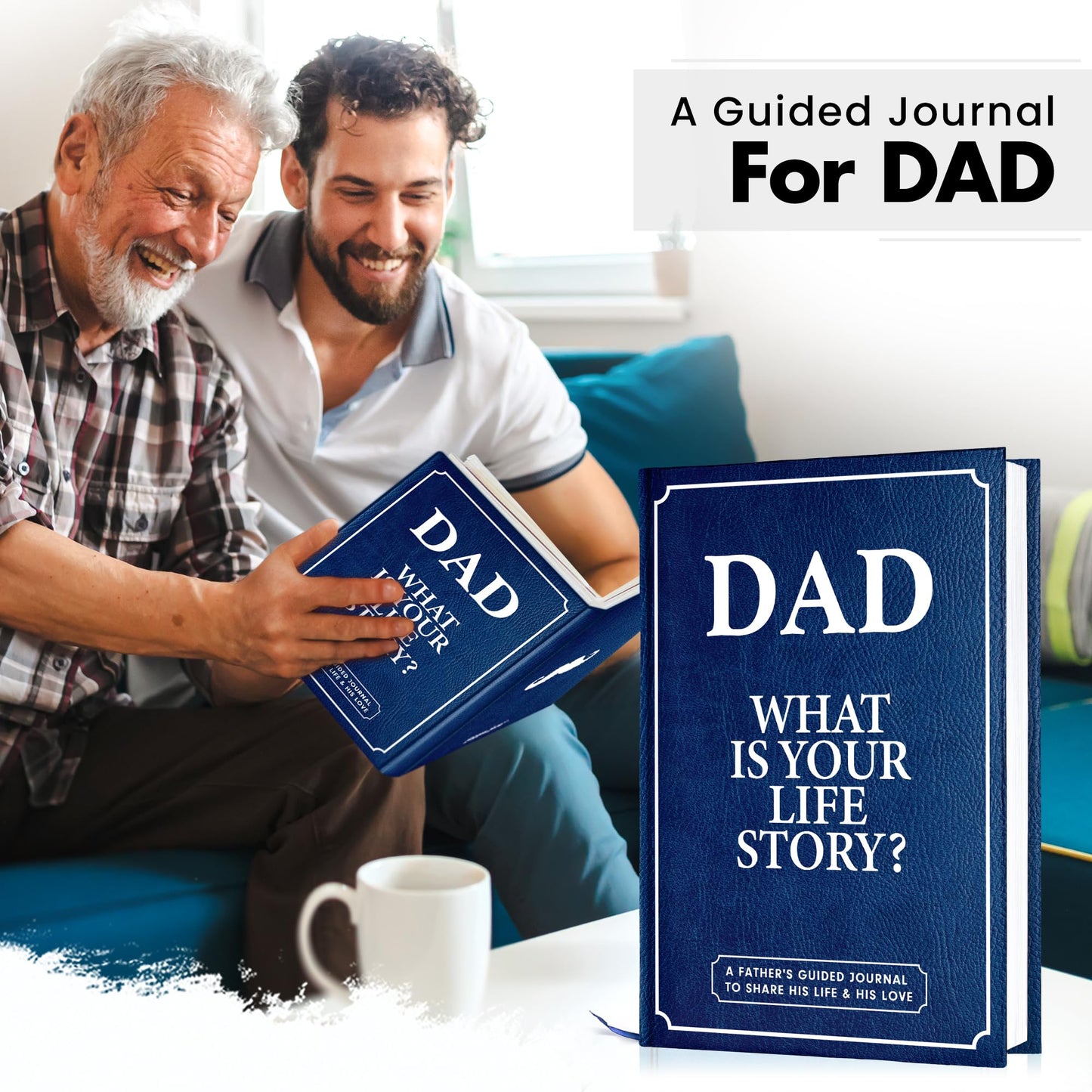 BRAVEBUG Gifts for Dad from Daughter, Son - Personalized Father's Day Gifts for dad, Husband, Men - Dads Birthday Gift Ideas, Dad Story Book to Fill Out, Birthday gifts for dads - Dad Guided Journal