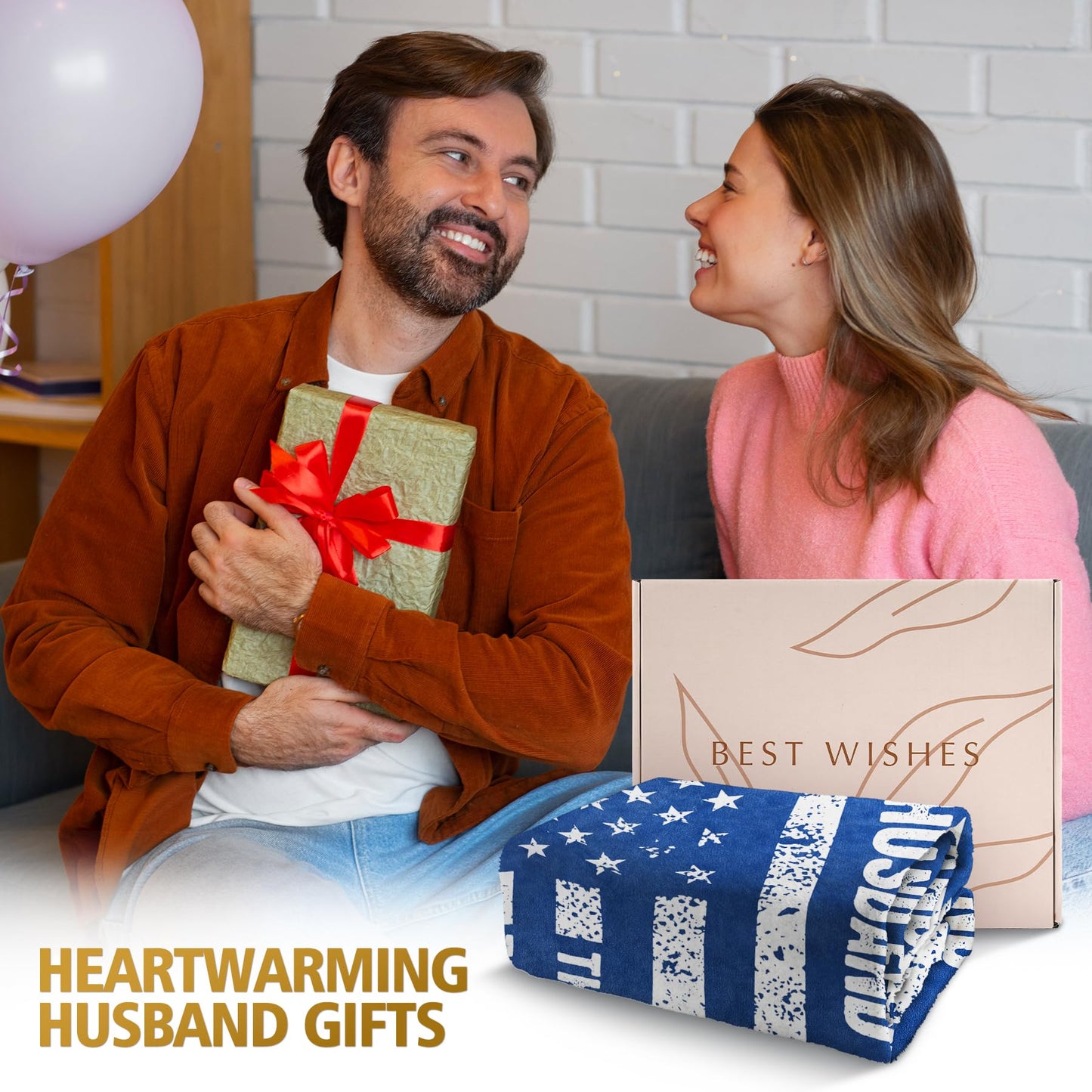 musaecoin Husband Birthday Gift- American Flag Blanket with The Man The Myth The Legend- Anniversary Birthday Gifts for Husband, Soft Useful Blanket Throw for Bed Sofa Car Napping Camping, 60”×50”