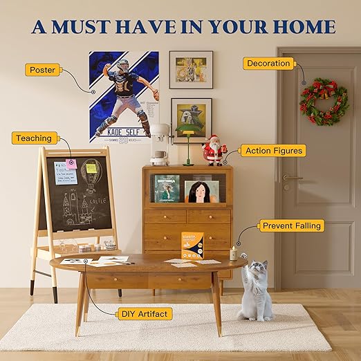 Clear Double Sided Nano Tape,Museum Adhesive Putty, Nano Sticky Tack, Strong Self Adhesive Sticky Dots Strips, Poster Mounting Putty for Wall Hanging- Crafts Poster Decoration，Balloons 96pcs