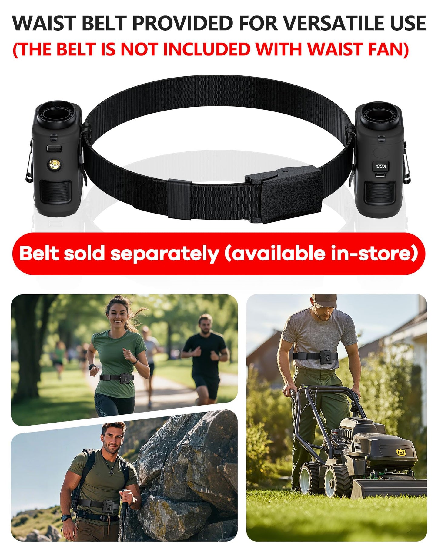 2025 Upgrade Portable Waist Fan Clip On 10000Mah Body Wearable Belt Clip Fan Undershirt Personal Cooling Neck Fans With 5 Speeds