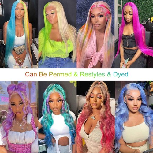 Myecool 613 Lace Front Wig Human Hair 13×4 Straight 613 HD Lace Frontal Human Hair Wigs for Women Pre Plucked Bleached Knots With Baby Hair (22Inch, 150% Density Blonde Wig)