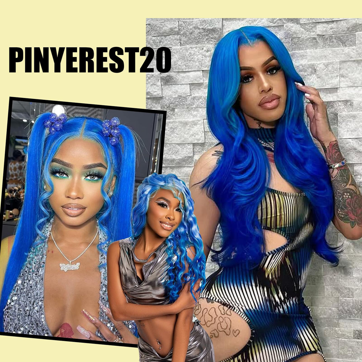 Shciyair Blue Human Hair Wig 30 Inch 13x4 HD Body Wave Lace Front Wigs Human Hair Pre Plucked 200 Density Blue Colored Human Hai
