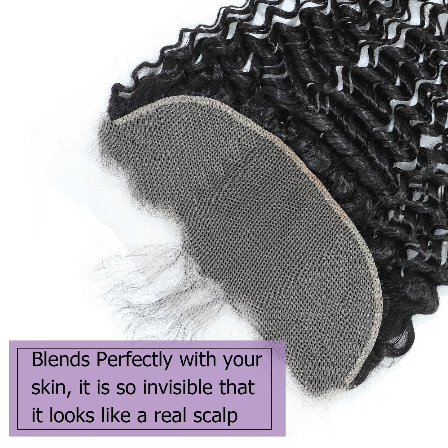 DSEKCAIN HD Frontal Deep Wave 13x6 Frontal HD Lace Deep Wave 18 Inch Human Hair Transparent Lace Closure Big Space Long Departin