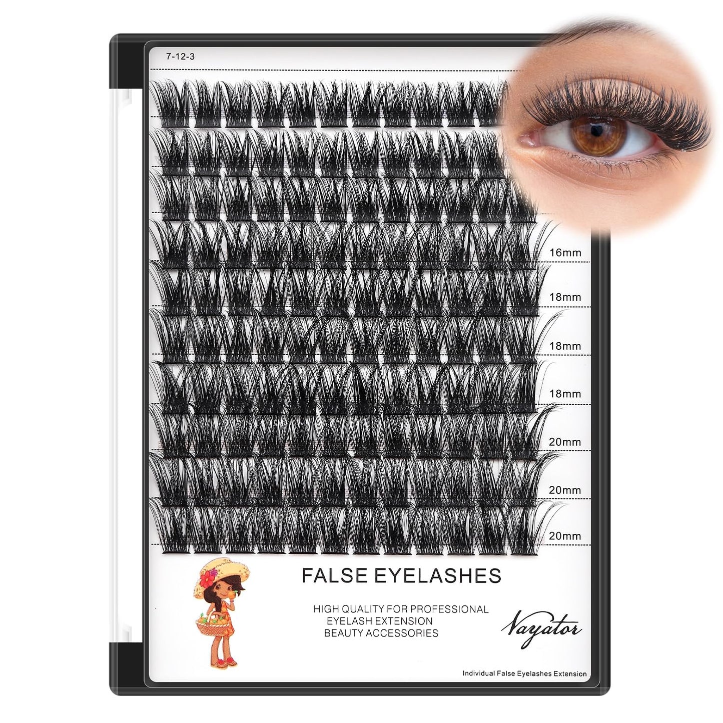 ?VAYATOR Lashes Mixed Kit/False Lashes Lash Bond & Seal Kit Multiple styles To Choose 8-20mm Mix D Curl/DD Curl Makeup Cluster G