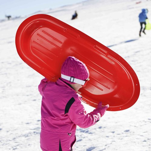 Era 48-inch Manitou X Adventurer Sled — 1 Rider Kids' Plastic Toboggan, Red