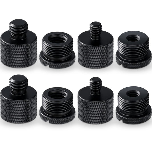 8 Pieces Mic Stand Adapter 5/8 Female To 3/8 Male And 3/8 Female To 5/8 Male, 5/8 Female To 1/4 Male And 1/4 Female To 5/8 Male