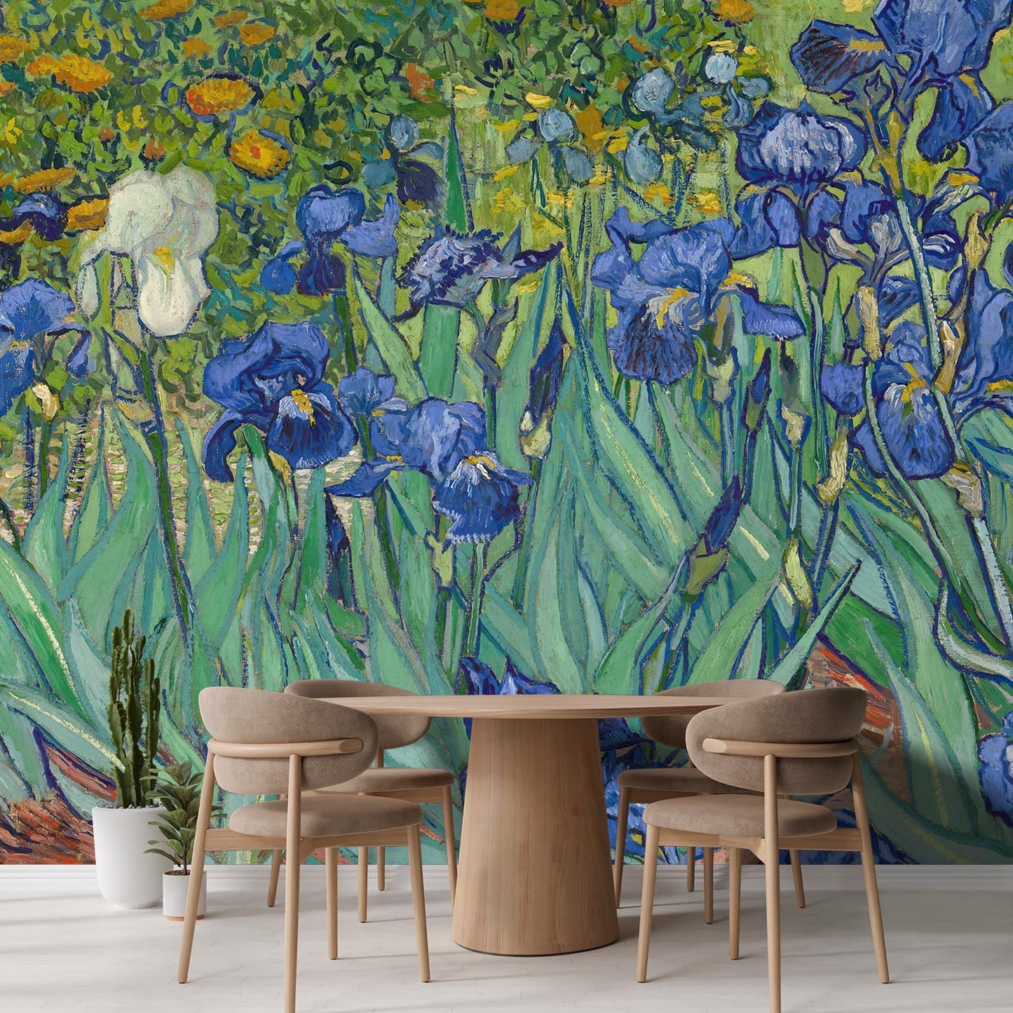 wall26 Irises by Vincent Van Gogh Dutch Impressionism 20th Century Artist Peel and Stick Large Wall Mural, Removable Wallpaper, Home Decor - 96x120 inches