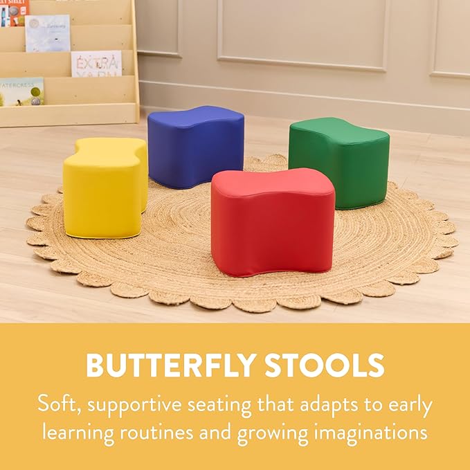 Back2School Express Butterfly Stool Set, Flexible Seating, Assorted, 4-Piece