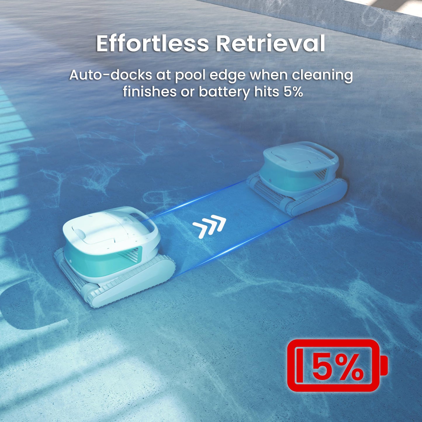 [2026 Version] Hydro3 Cordless Robotic Pool Cleaner, Automatic Pool Vacuum for Inground and Above Ground Pools, Lasts 200 Mins, Floor/Wall/Waterline Cleaning, Dual Inlet, Self-Parking [Green]