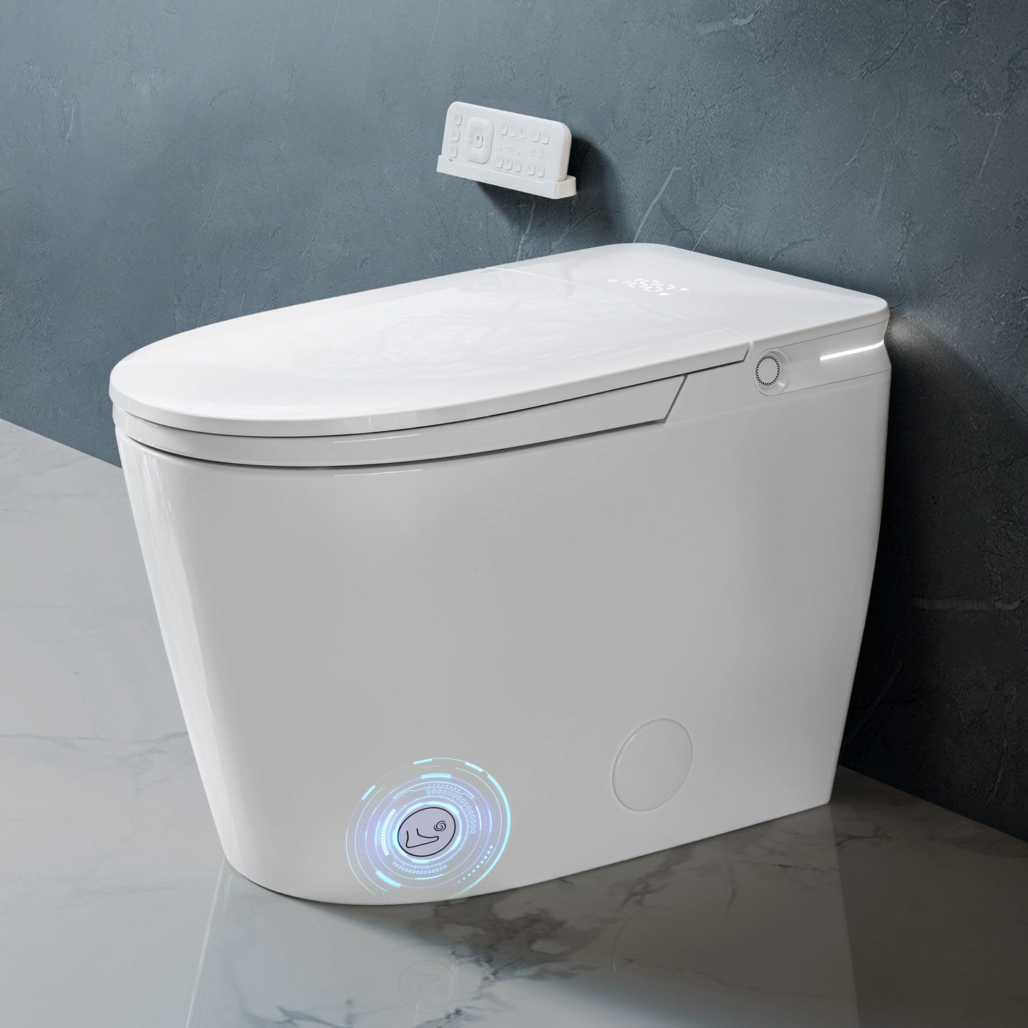 BYBARENOVA Luxury Smart Toilet, Bidet Toilet with Foam Dispenser, Auto Open/Close, MAP 1000g Powerful Auto-Flush, Warm Water/Dryer, ADA Chair Height Elongated Heated Seat, Deodorization